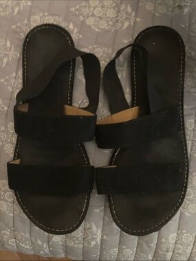 Women’s Black Strappy Slide Sandals